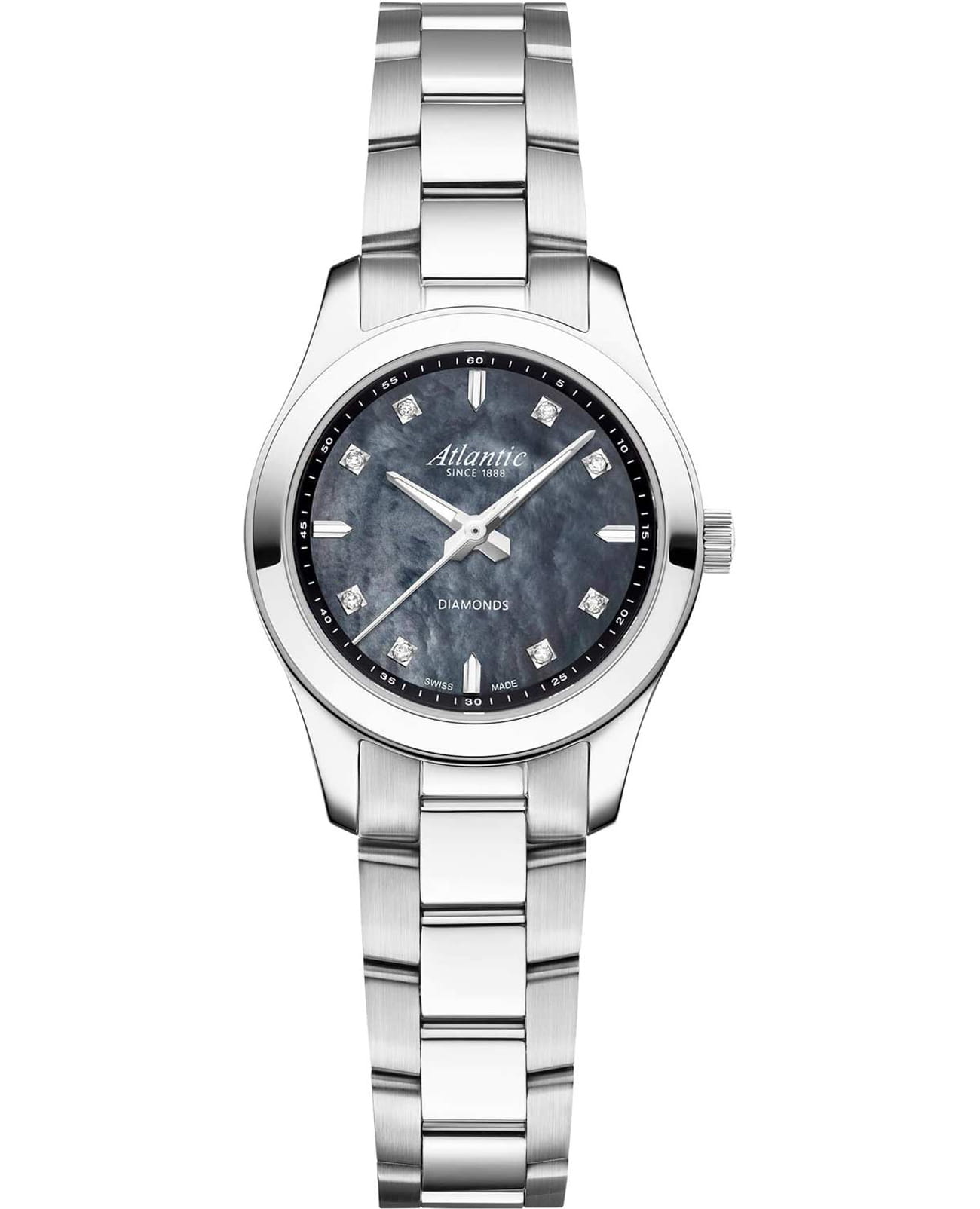 Atlantic Atlantic Seapair 20335.41.07BK  20335.41.07BK кварцевые женские часы синий циферблат, браслет нержавеющая сталь — вид спереди